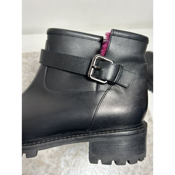 Fendi Women's Shearling Fur Lining Moto Ankle Boots in Black - Sz 40 (9.5) - Picture 4 of 10